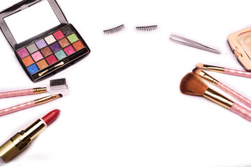 Group Of Make-up Objects are isolated on white background