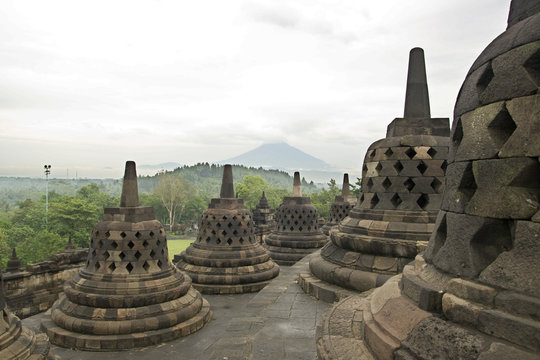 Figures of bell in cloudy weather
