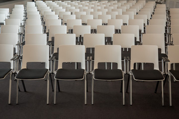 chairs in an empty class room