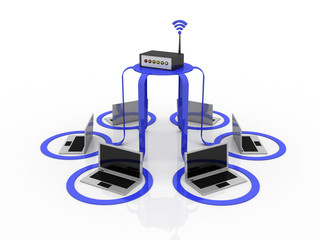 3d rendering Computer network