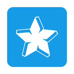 Fototapeta premium Icono plano estrella de libros en cuadrado azul