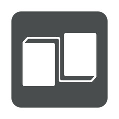 Icono plano libros con reflejo en cuadrado gris