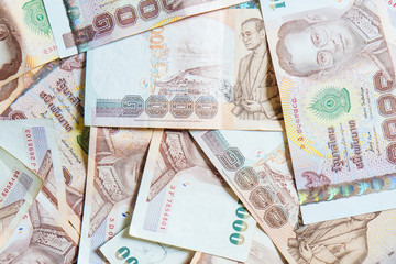 Thailand 1000 bath value money note background