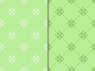 abstract floral seamless pattern with flowers, netting and leaves