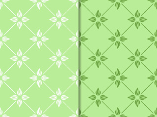 abstract floral seamless pattern with flowers, netting and leaves