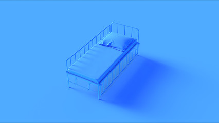 Blue Hospital Bed with Adjustable Sides 3d illustration	