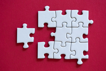 Puzzle on a red background