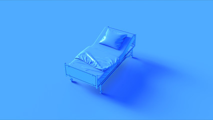 Blue Hospital Bed 3d illustration	