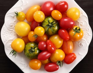 Colorful tomatoes.