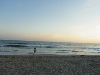 At the beach in California