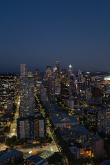 Downtown Seattle at night