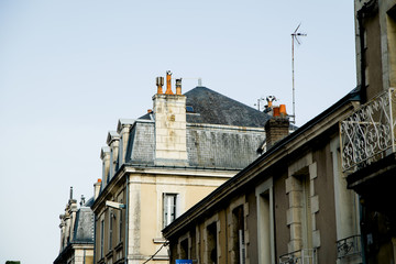 French old town street. Poitiers