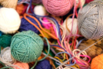 knitting yarn ball. handmade handicraft embroidery accessory