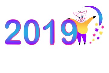 2019 Happy New Year banner.