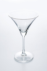 Glass cup martini. On a white background.