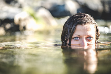 girl in water bikin