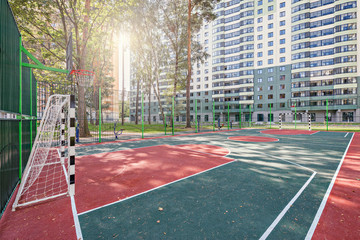 Children's playground by the new apartment buildings.