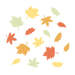 Naklejka na ściany i meble Autumn leaves graphic elements vector