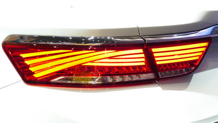 Modern Car back light. Cloose up view.