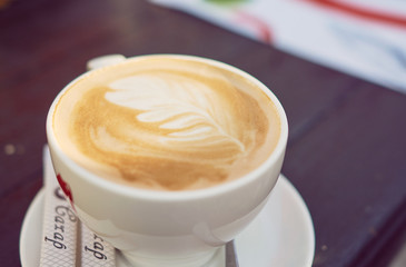 A cup of cappucino