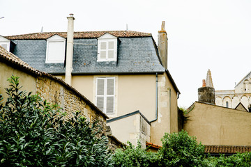 Classical french buildings on a street in old town
