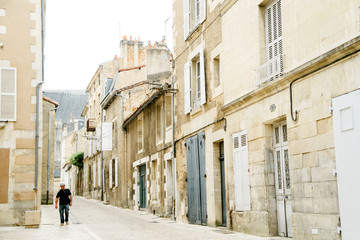Fototapeta na wymiar French old town street. Poitiers