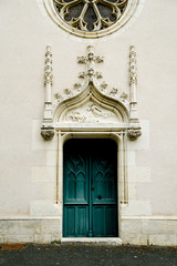 Doorway made in gothic style and decorated with sculptural work