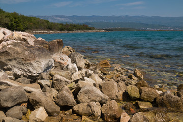 Coast of Adriatic sea, island Krk, Croatia