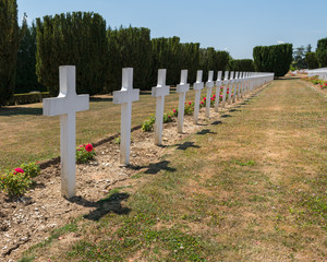 Fototapeta na wymiar Cemetery outside of the Douaumont ossuary near Verdun France