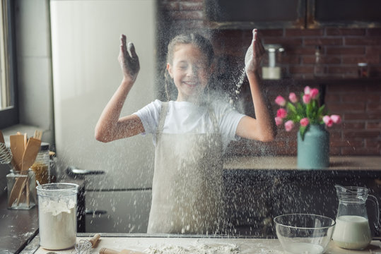 Little girl baking