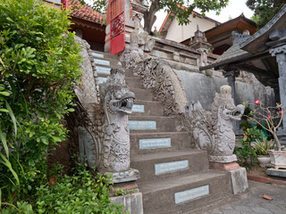 Hindu temple with statues of the gods on Bali island, Indonesia. Balinese Hindu Temple, old hindu architecture, Bali Architecture, Ancient design