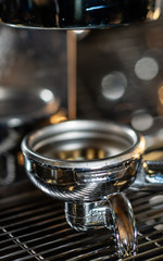 Coffee machine in amber light