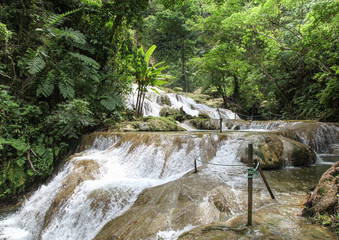 Mele Cascades - Vanuatu South Pacific. Popular tourist destination on the Island of Efate in Vanuatu - Pacific Nation.