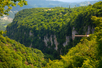 Okatse Canyon and wooden  platform