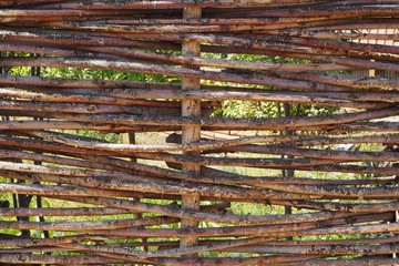 brown wicker fence