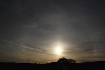 sun halo at dawn