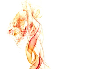 Red smoke on white background