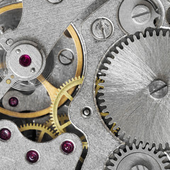 mechanism of vintage steel mechanical watch