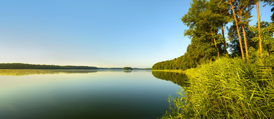 Beautiful Calm Lake in northern Germany, morning light