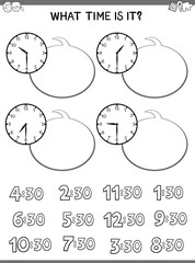 clock face educational workbook for children