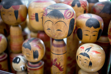 Many old Kokeshi Dolls