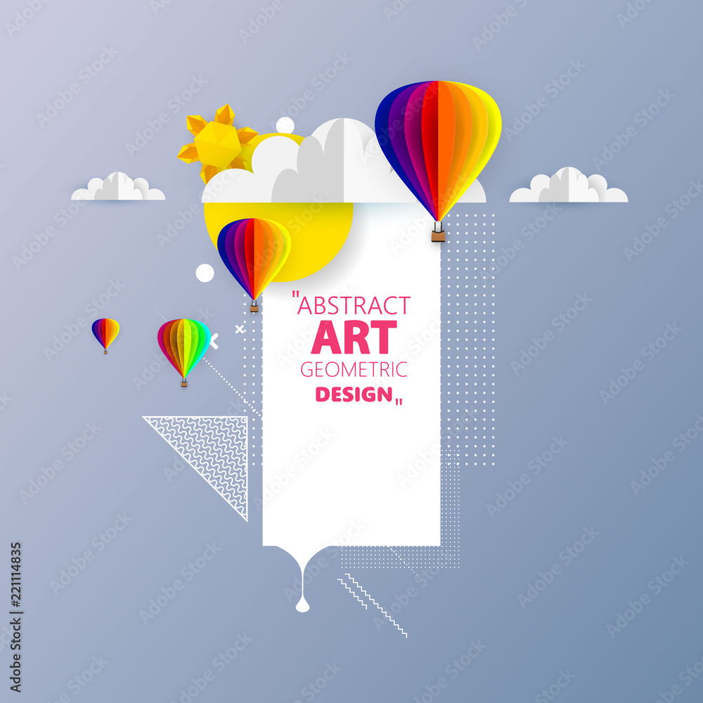 Aufkleber awesome origami abstract vector art. can be use frame for your text.
