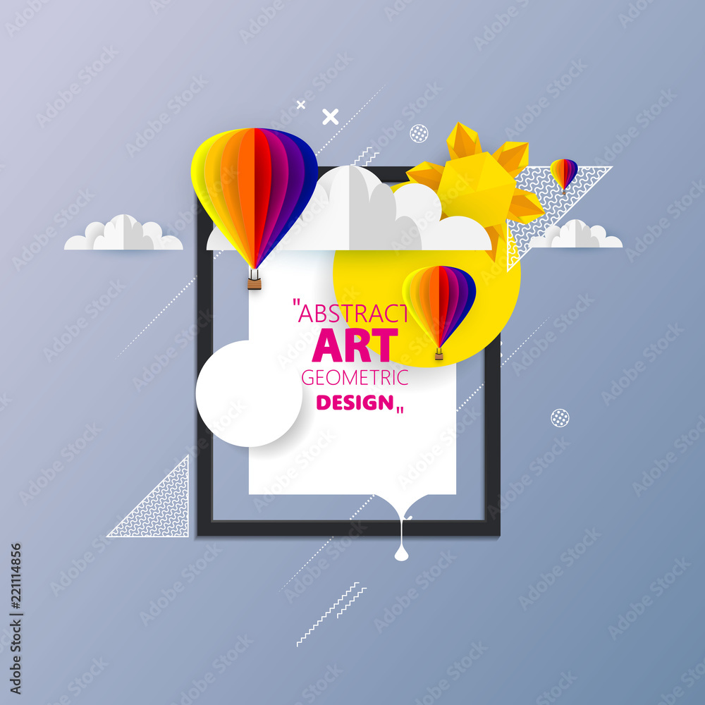 Poster awesome origami abstract vector art. can be use frame for your text.
