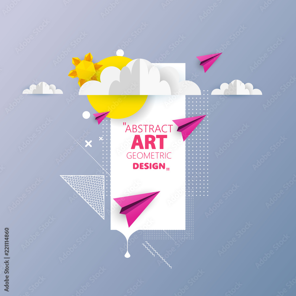 Poster awesome origami abstract vector art. can be use frame for your text.