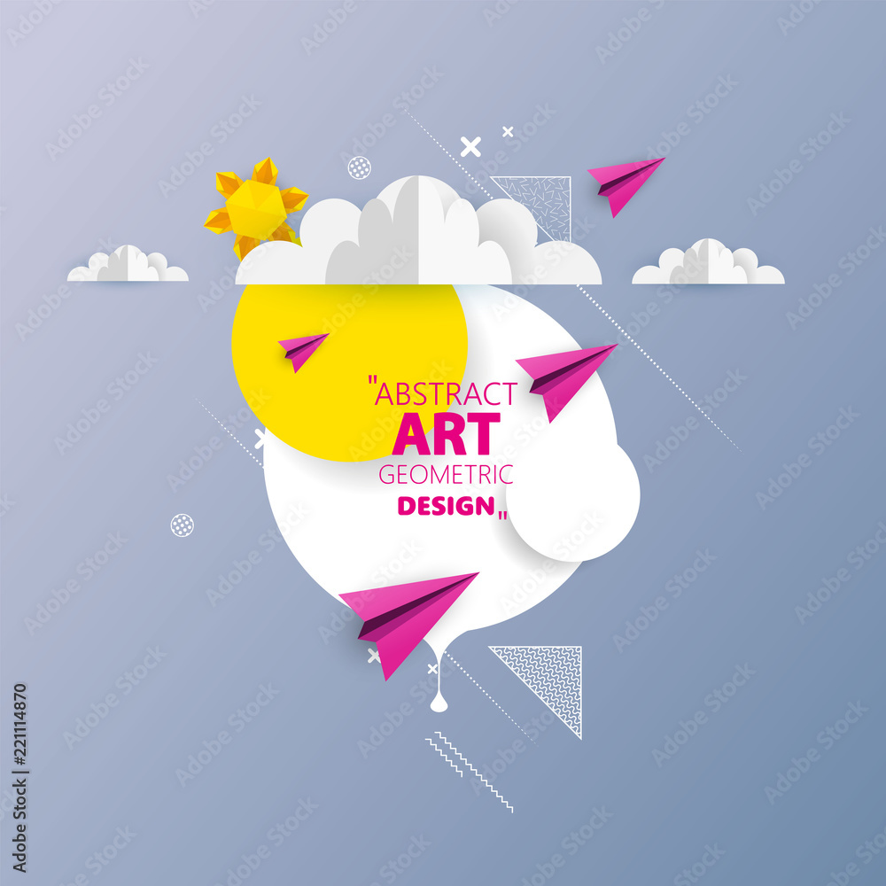 Poster awesome origami abstract vector art. can be use frame for your text.
