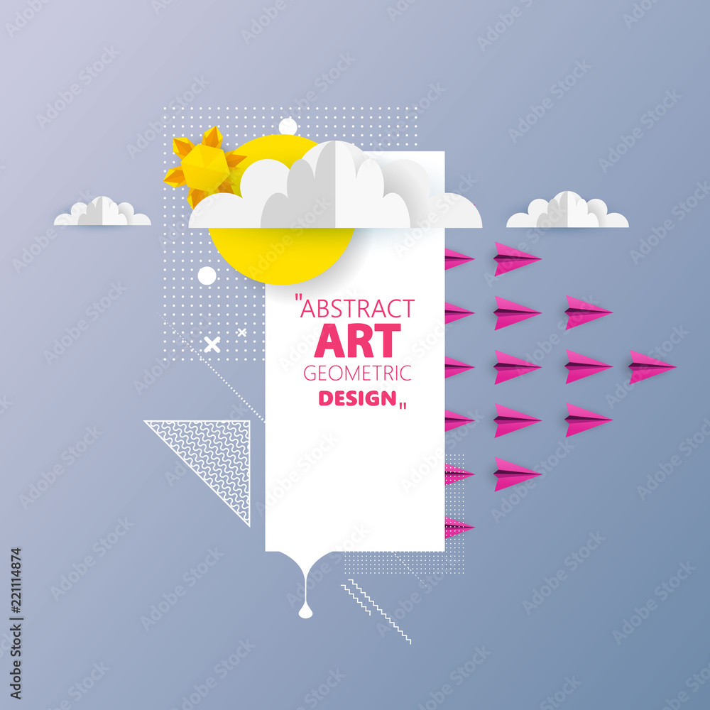 Poster awesome origami abstract vector art. can be use frame for your text.