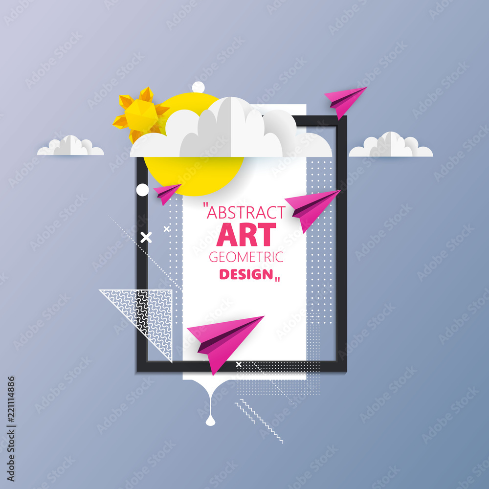 Poster awesome origami abstract vector art. can be use frame for your text.