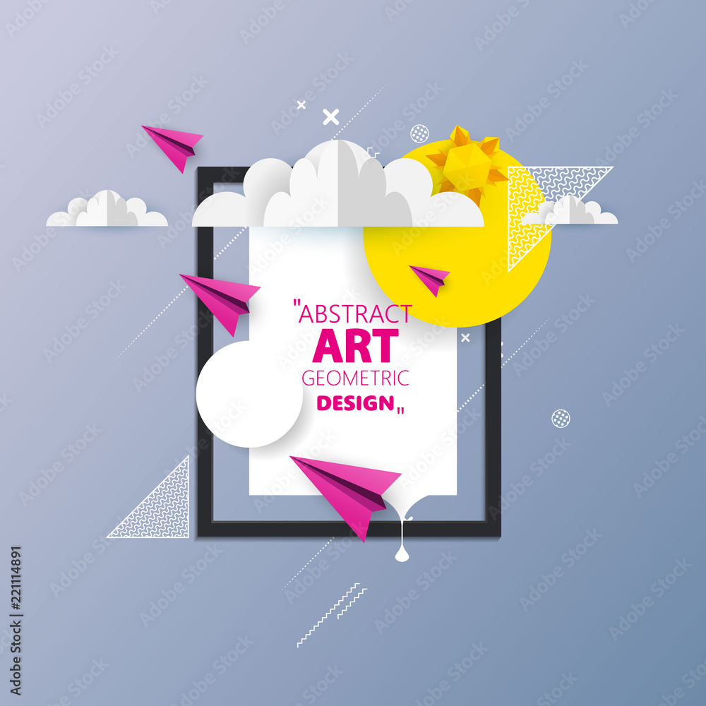 Aufkleber awesome origami abstract vector art. can be use frame for your text.