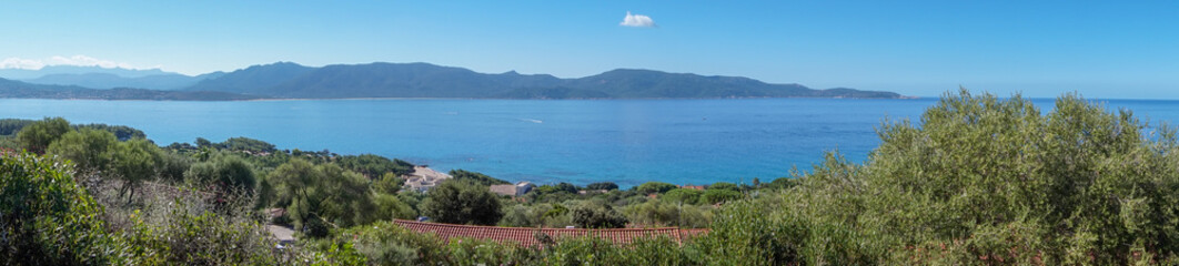 view of sea from Olmeto, Corsica island, France
