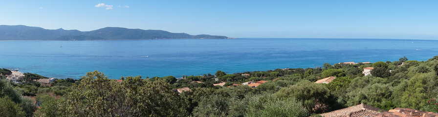 view of sea from Olmeto, Corsica island, France